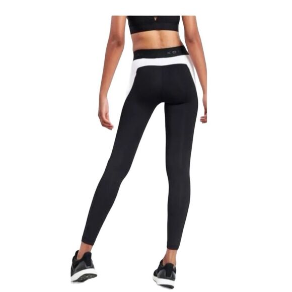 Koral Mid Rise Black With White Side Panel Leggings Size Medium NWOT - Picture 2 of 7